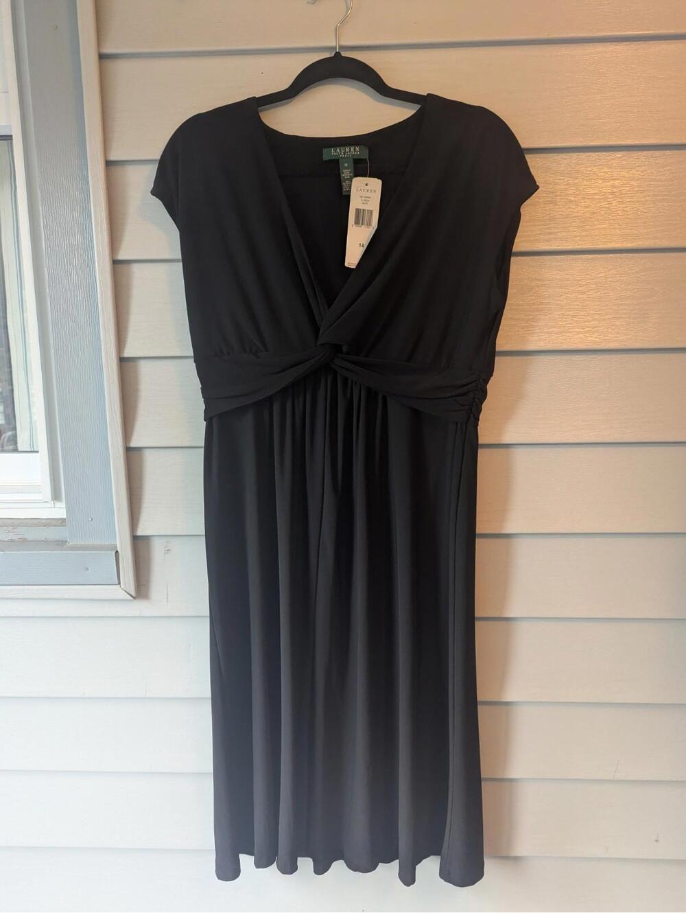 Ralph Lauren Black Sleeveless Dress Sz 14 NWT